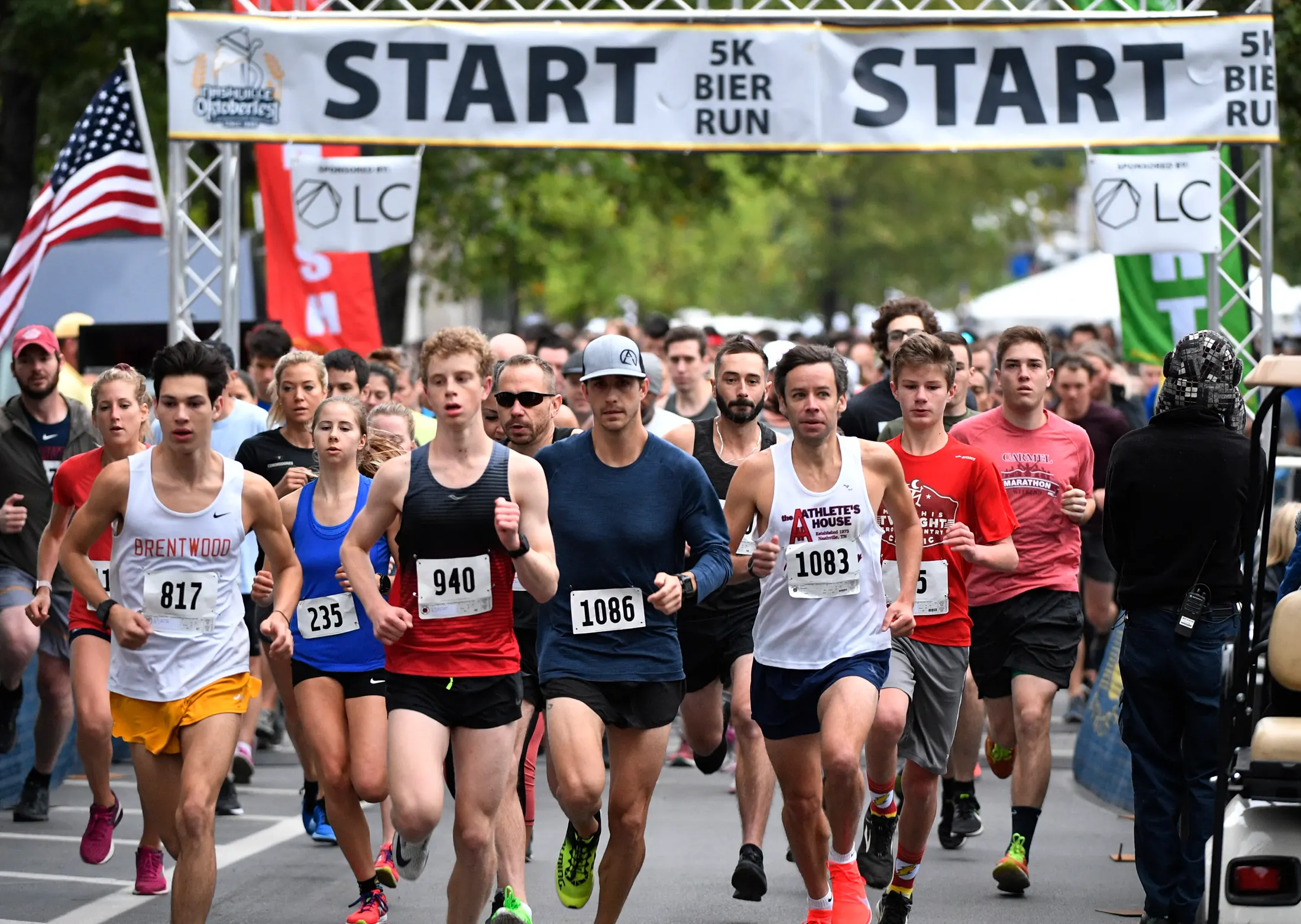 Runners at the start of the Nashville Oktoberfest 5K Bier Run